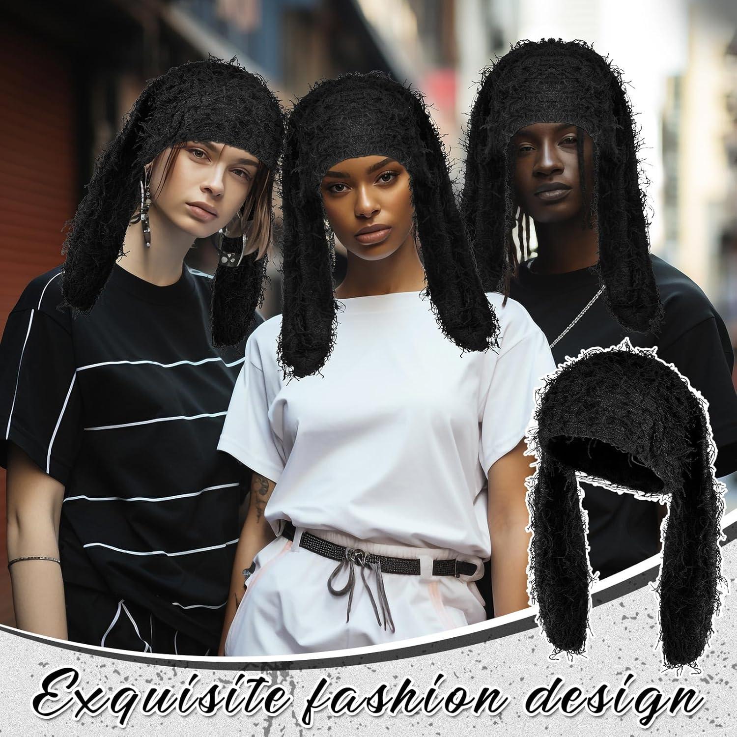 Gorro de Invierno Chuarry Bunny Negro con Orejas de Conejo