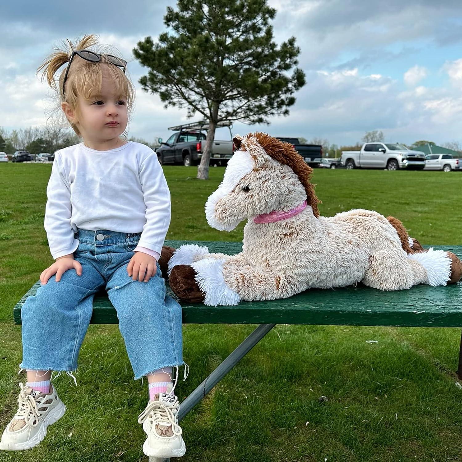 Caballo de Peluche Grande Tezituor 90 cm Marrón Realista