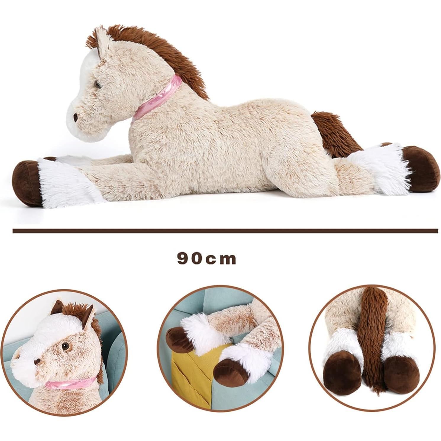 Caballo de Peluche Grande Tezituor 90 cm Marrón Realista