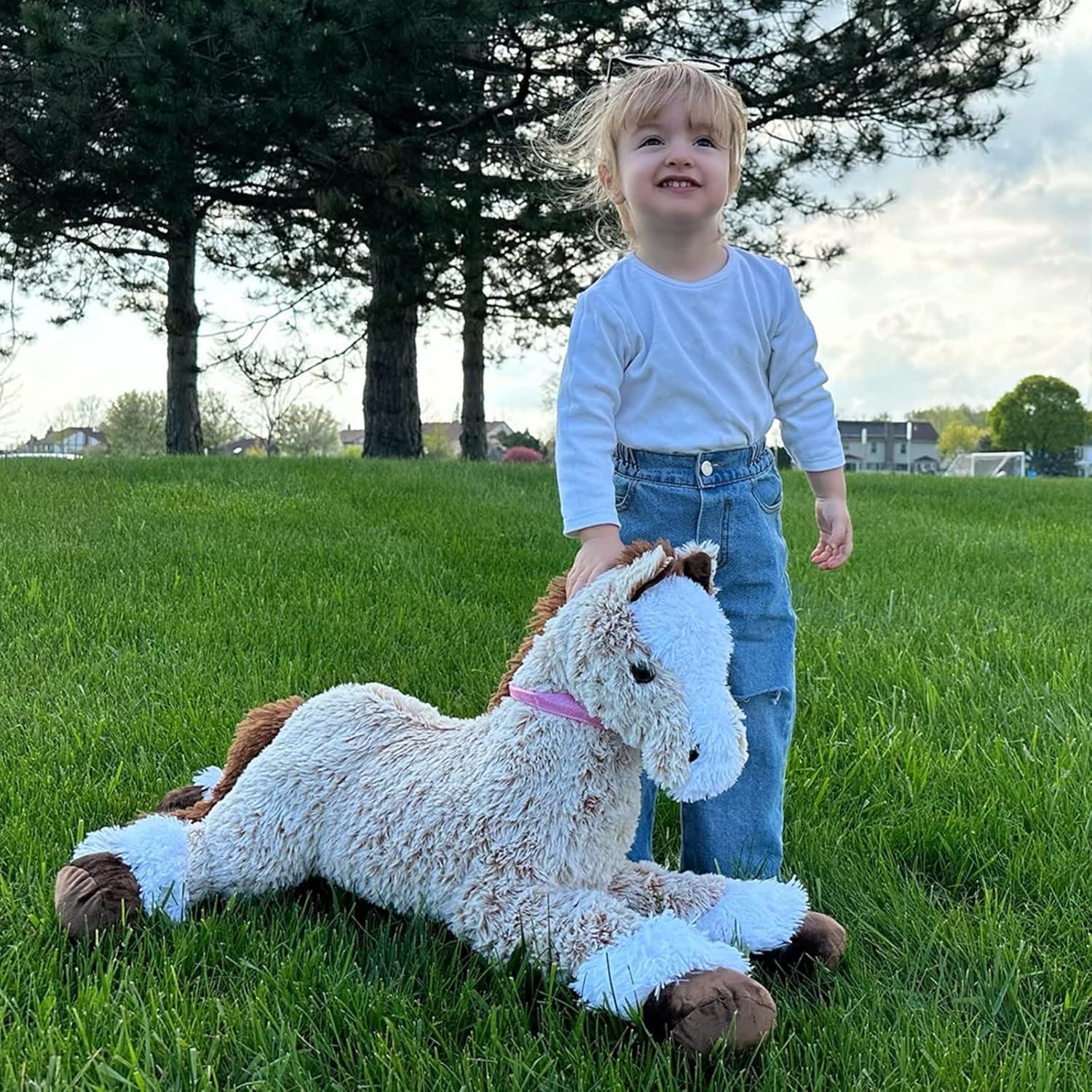 Caballo de Peluche Grande Tezituor 90 cm Marrón Realista