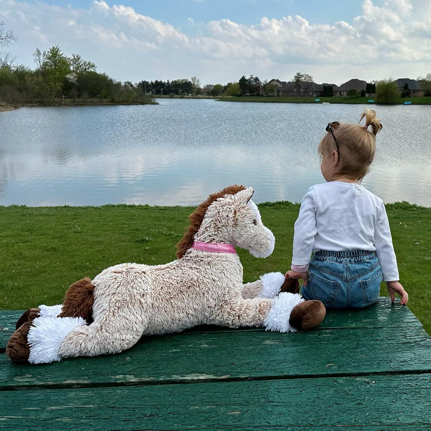 Caballo de Peluche Grande Tezituor 90 cm Marrón Realista