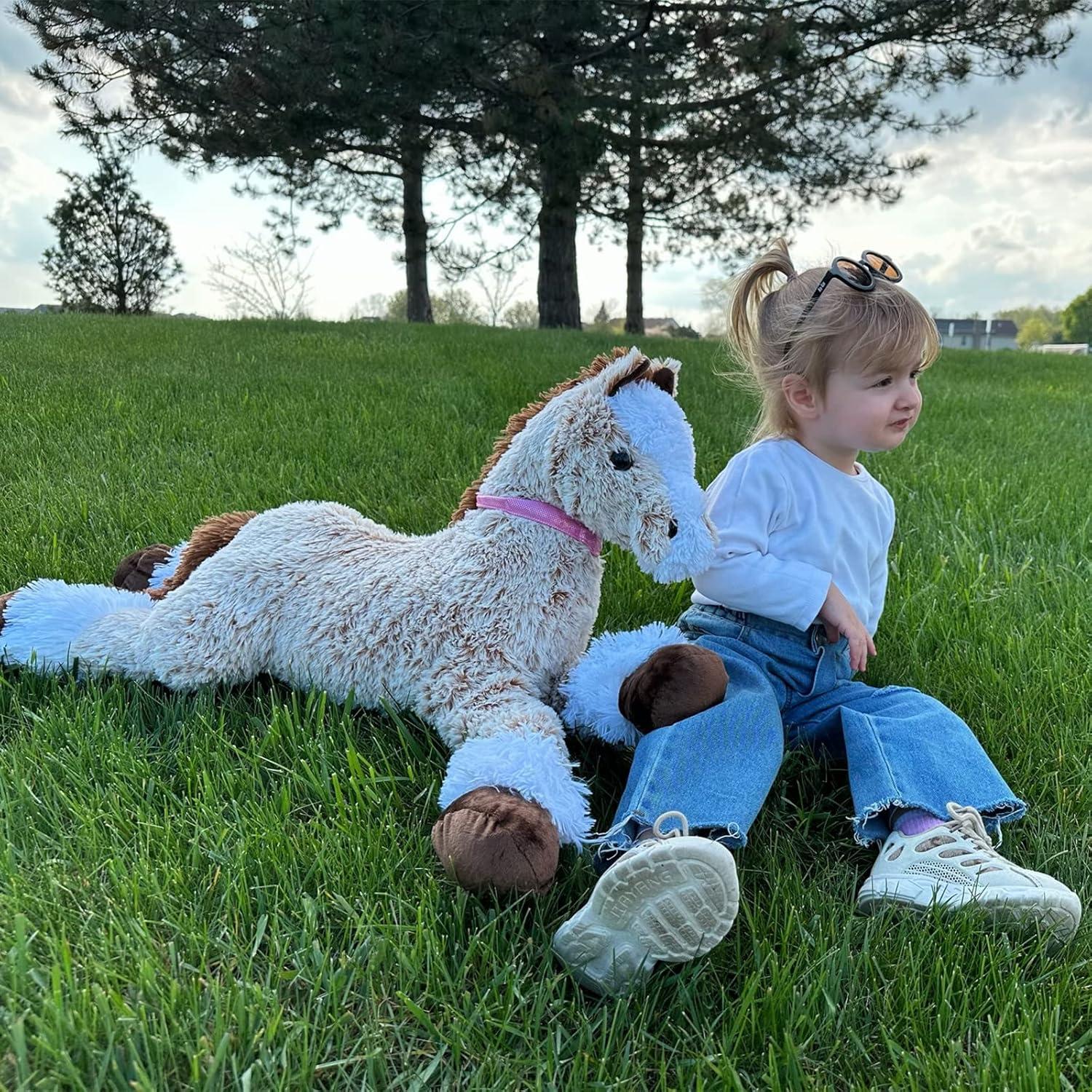 Caballo de Peluche Grande Tezituor 90 cm Marrón Realista