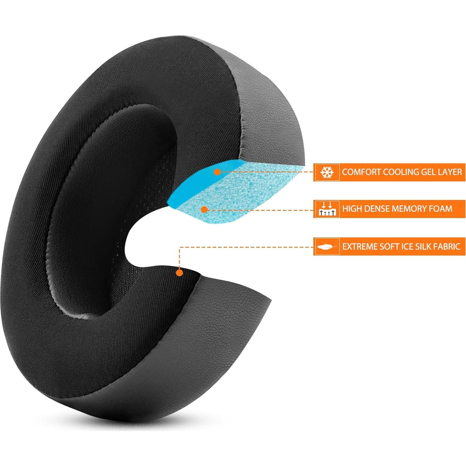 Almohadillas de Reemplazo GVOEARS para Auriculares Beats Studio 2/3 - Gel Refrigerante Negro