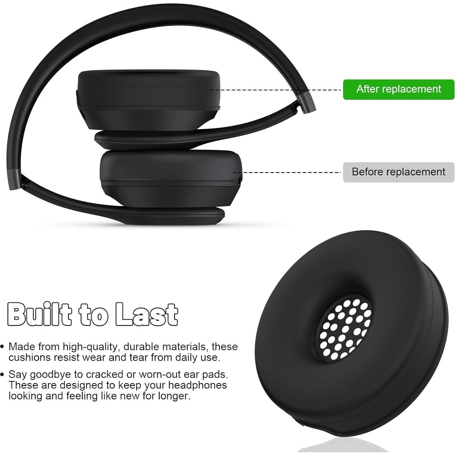 Cubiertas de Silicona para Auriculares Beats Solo 4 y 3 - Negro