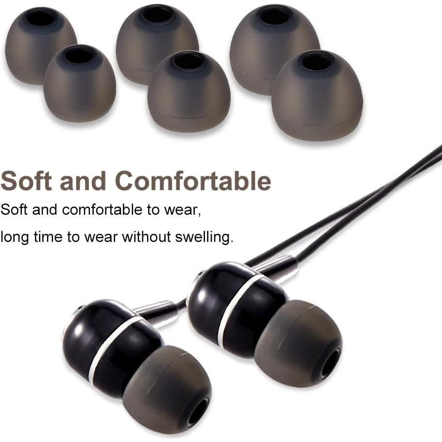 Consejos de Auriculares de Silicona Suave 9 Pares S/M/L Negro