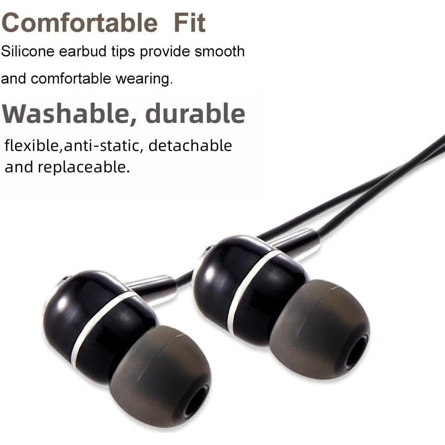 Consejos de Auriculares de Silicona Suave 9 Pares S/M/L Negro