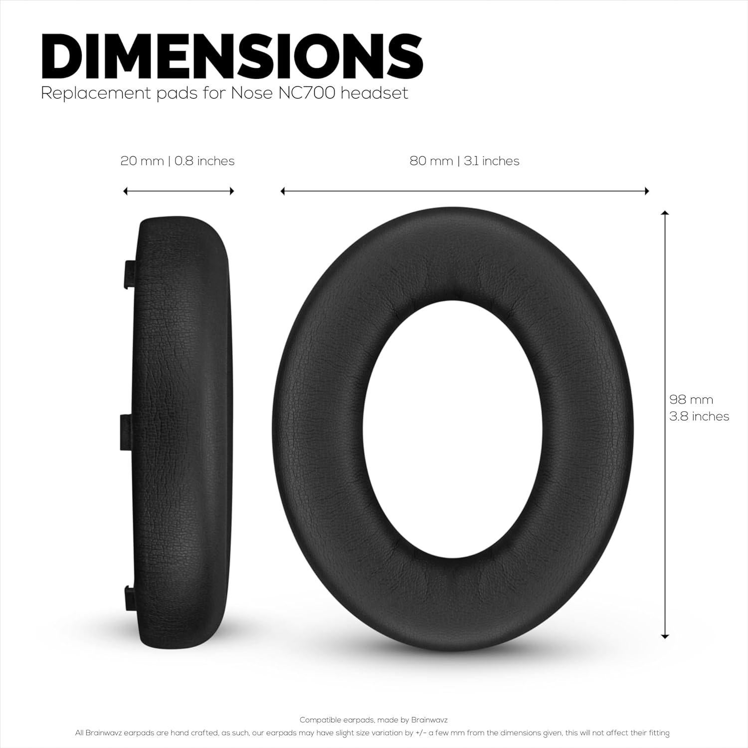 Almohadillas de Reemplazo Brainwavz para Bose NC700 - PU Negro