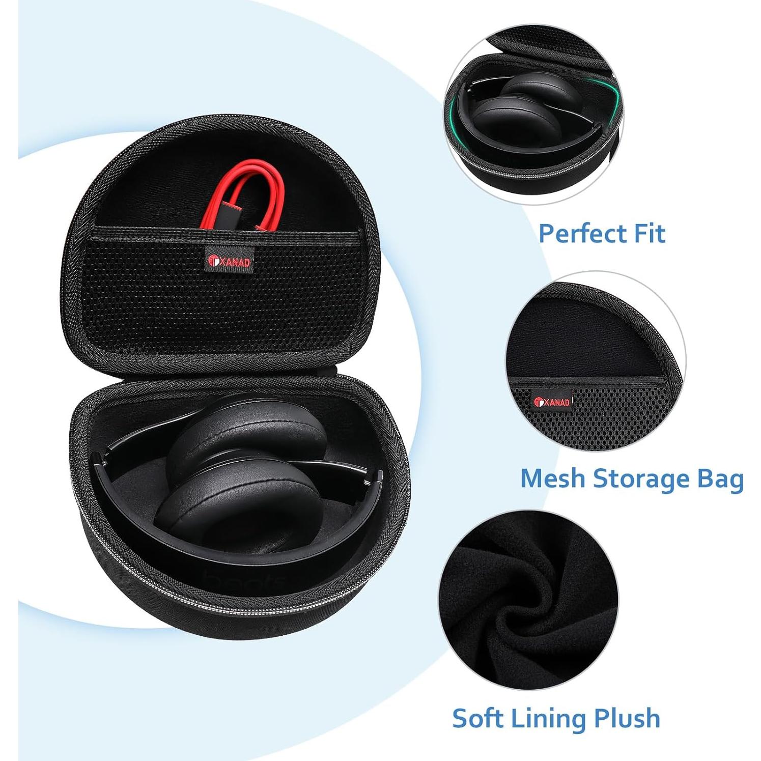 Funda dura XANAD para auriculares Beats y TOZO HT2 - Negro