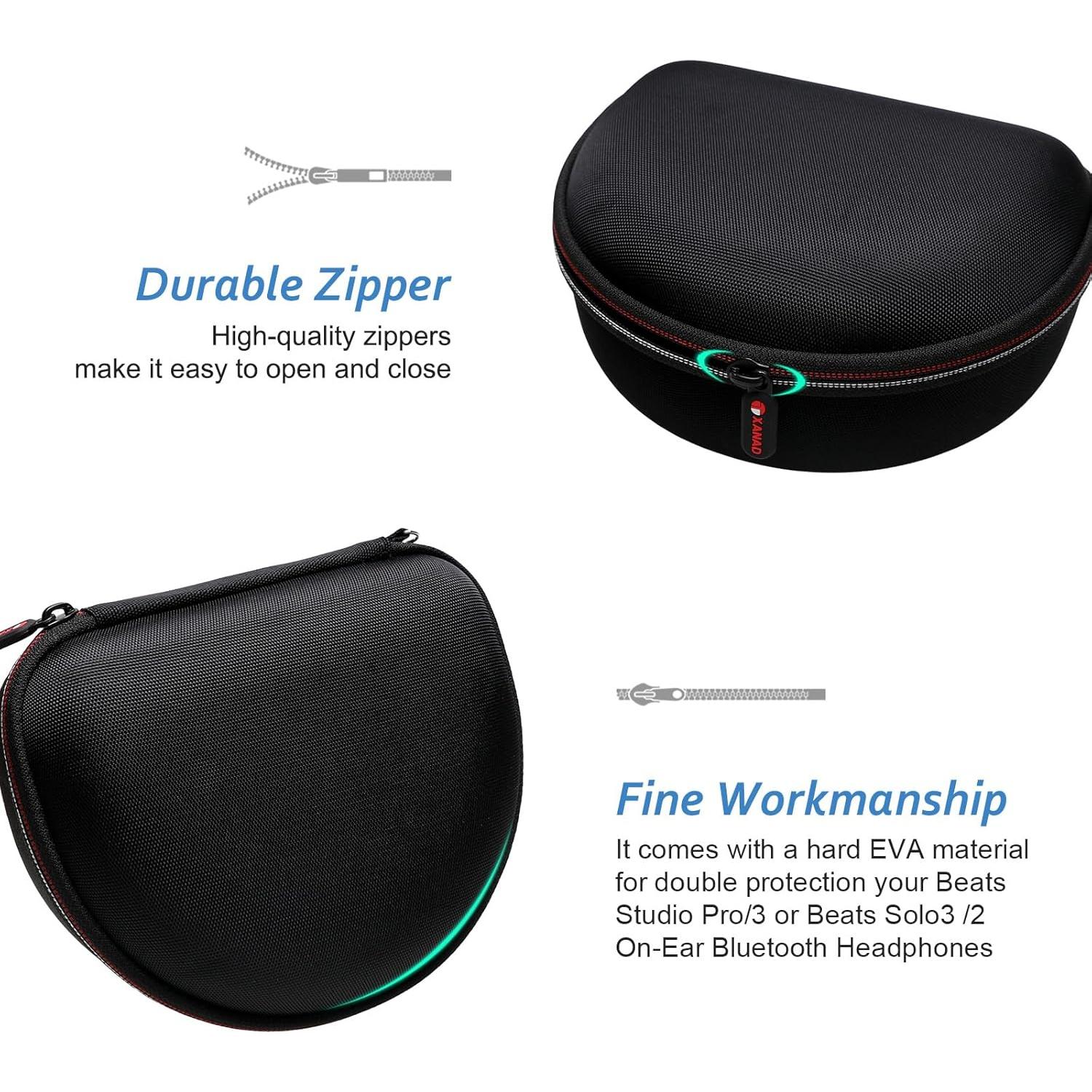 Funda dura XANAD para auriculares Beats y TOZO HT2 - Negro