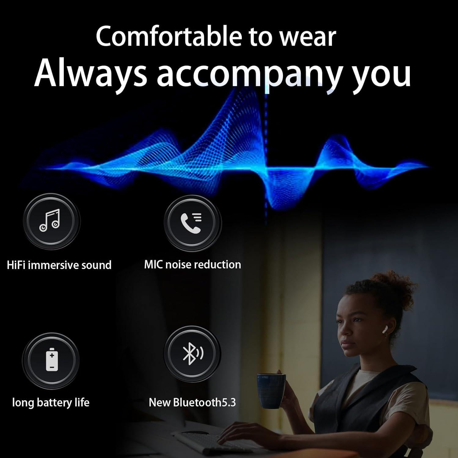 Auriculares Inalámbricos ZJ E-2 Bluetooth 5.3 Estéreo IPX7