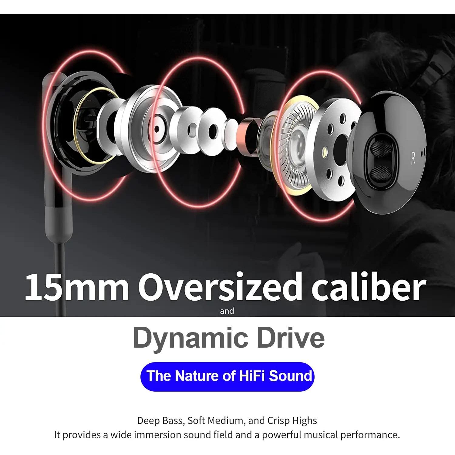 Auriculares con cable Cianyyee EP-G5, 6 pares, graves potentes