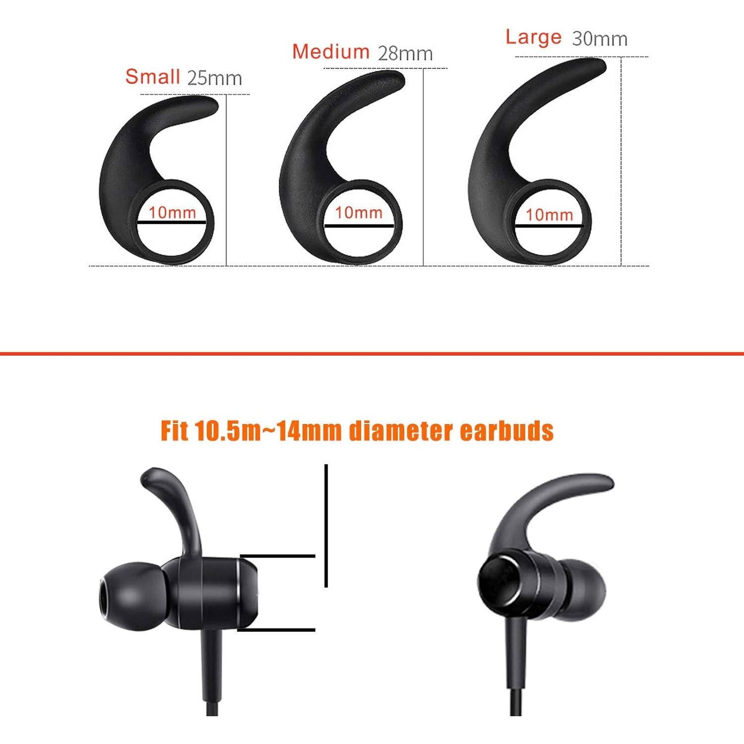 Premium Memory Foam Earbuds Tips Replacement - 4 Pairs (M), 3 Pairs (LMS) Wing Tips Silicone Earphone Stabilizer Rubber Ear Hooks - 2 Pcs Cord Clips