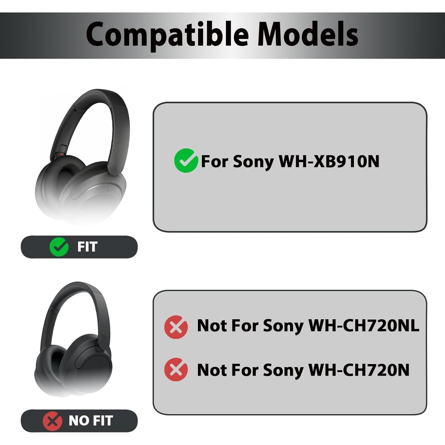 Almohadillas de Repuesto Sony WH-XB910N Tela Mejorada Negra y Púrpura