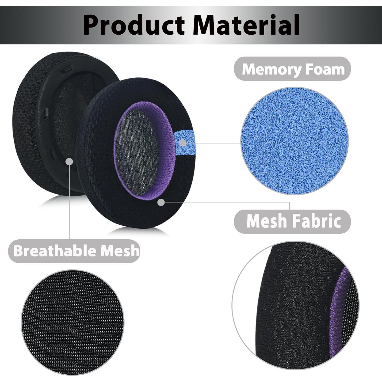 Almohadillas de Repuesto Sony WH-XB910N Tela Mejorada Negra y Púrpura