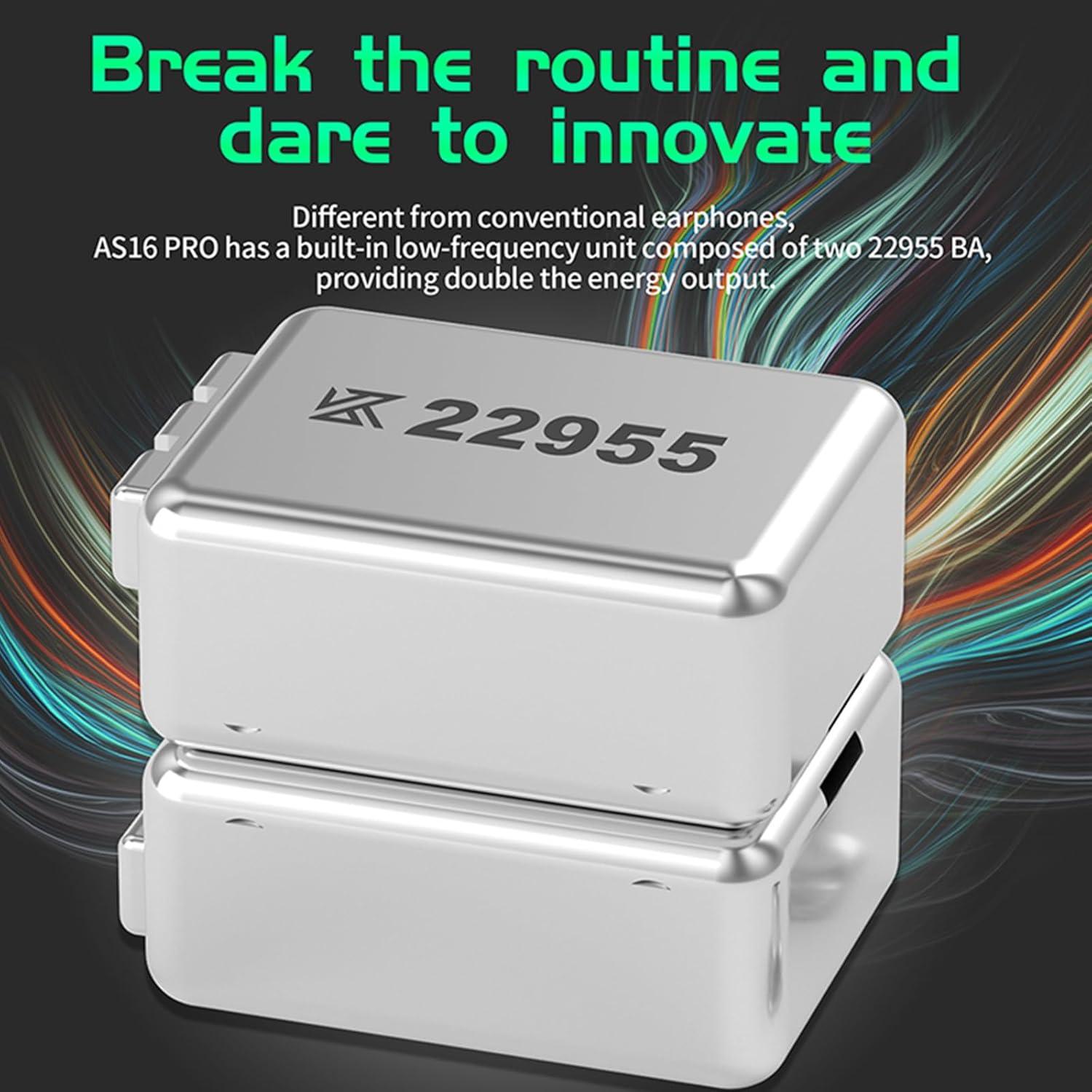 Auriculares in ear CCA KZ AS16 PRO HiFi 16BA Aislamiento Sonido