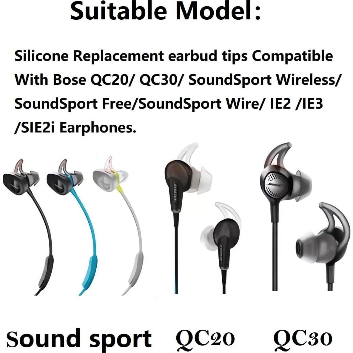 Puntas de Auriculares de Silicona CYADCI Negras 3 Pares