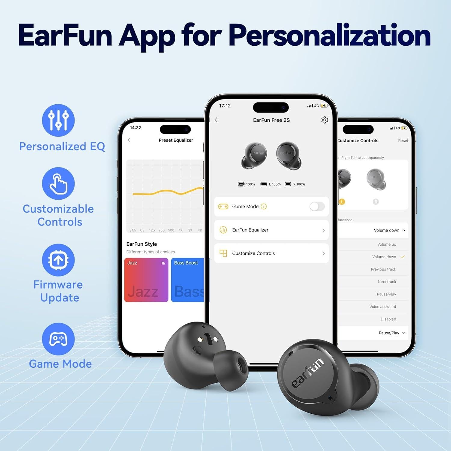 Auriculares Inalámbricos EarFun Free 2S, Bluetooth 5.2, IPX7