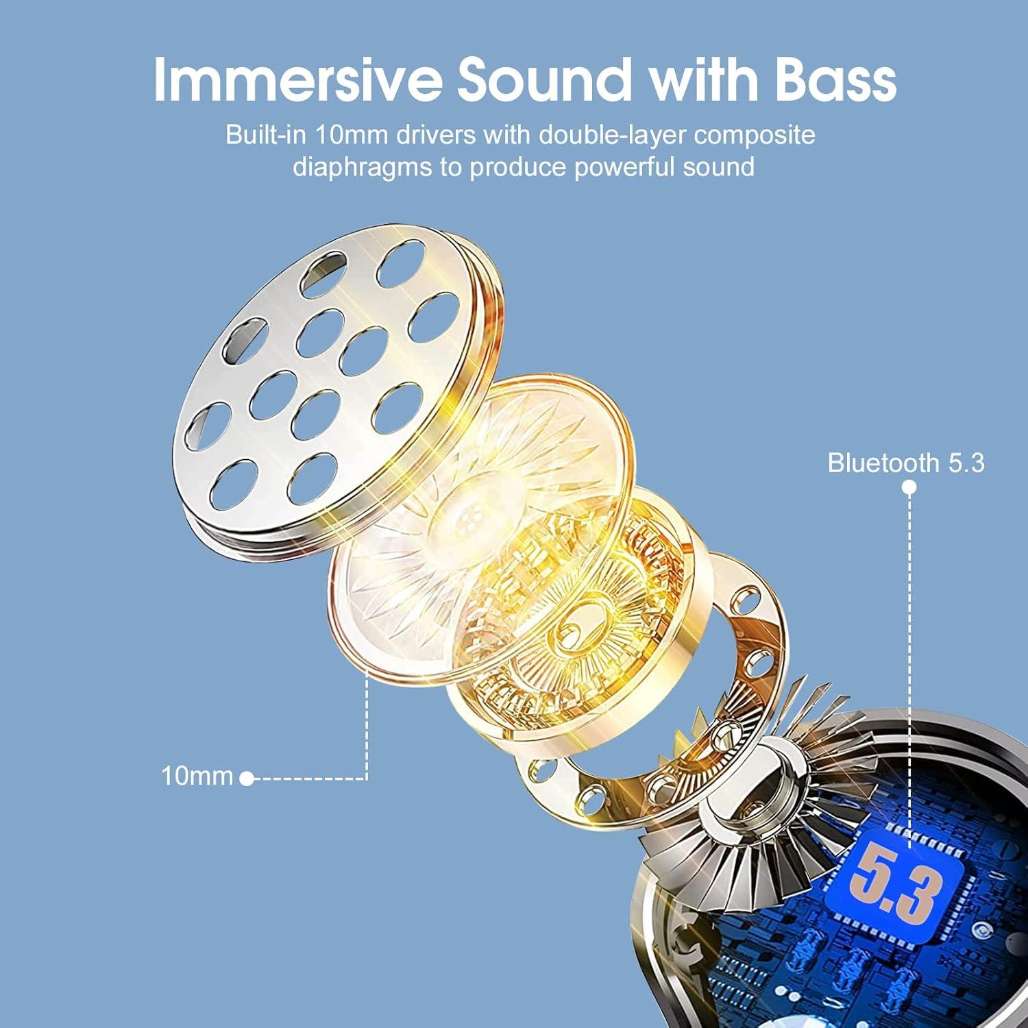 Auriculares Inalámbricos Q35 Bluetooth 5.3 IPX7 con Pantalla LED