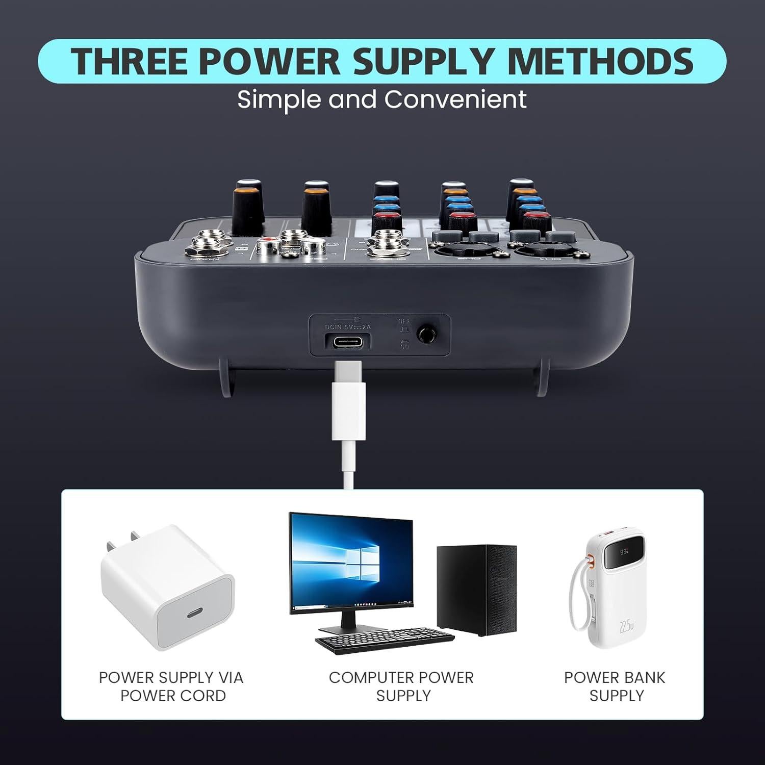 Mezclador de Audio DJ 4 Canales G4B con Bluetooth y USB