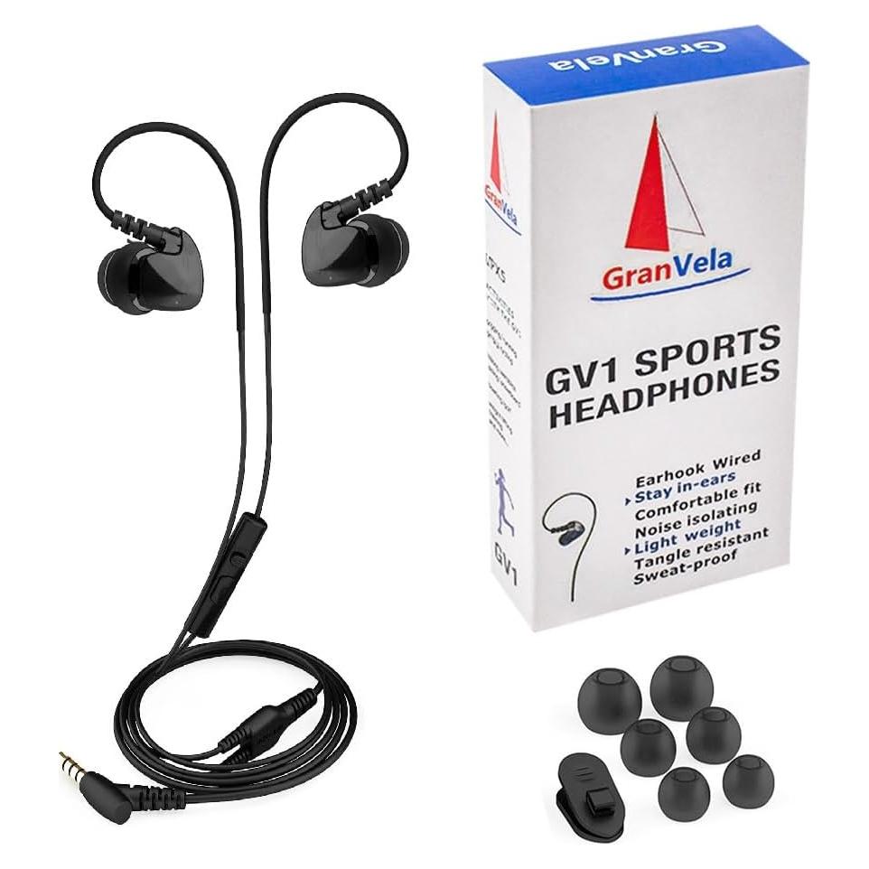 Auriculares Deportivos Granvela GV1 con Micrófono - Negro