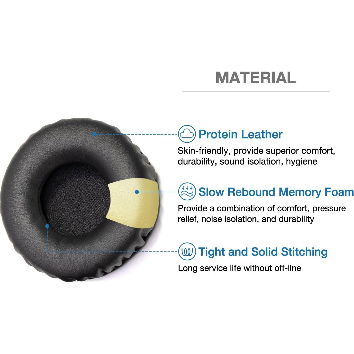 Almohadillas de espuma de cuero Voarmaks para auriculares Pioneer HDJ