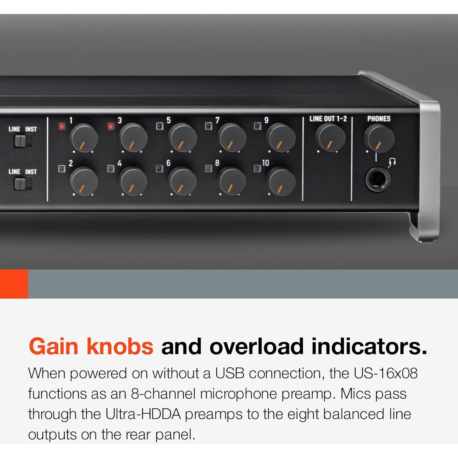 Interfaz de Audio Tascam US-16x08 USB 16 Entradas 8 Salidas