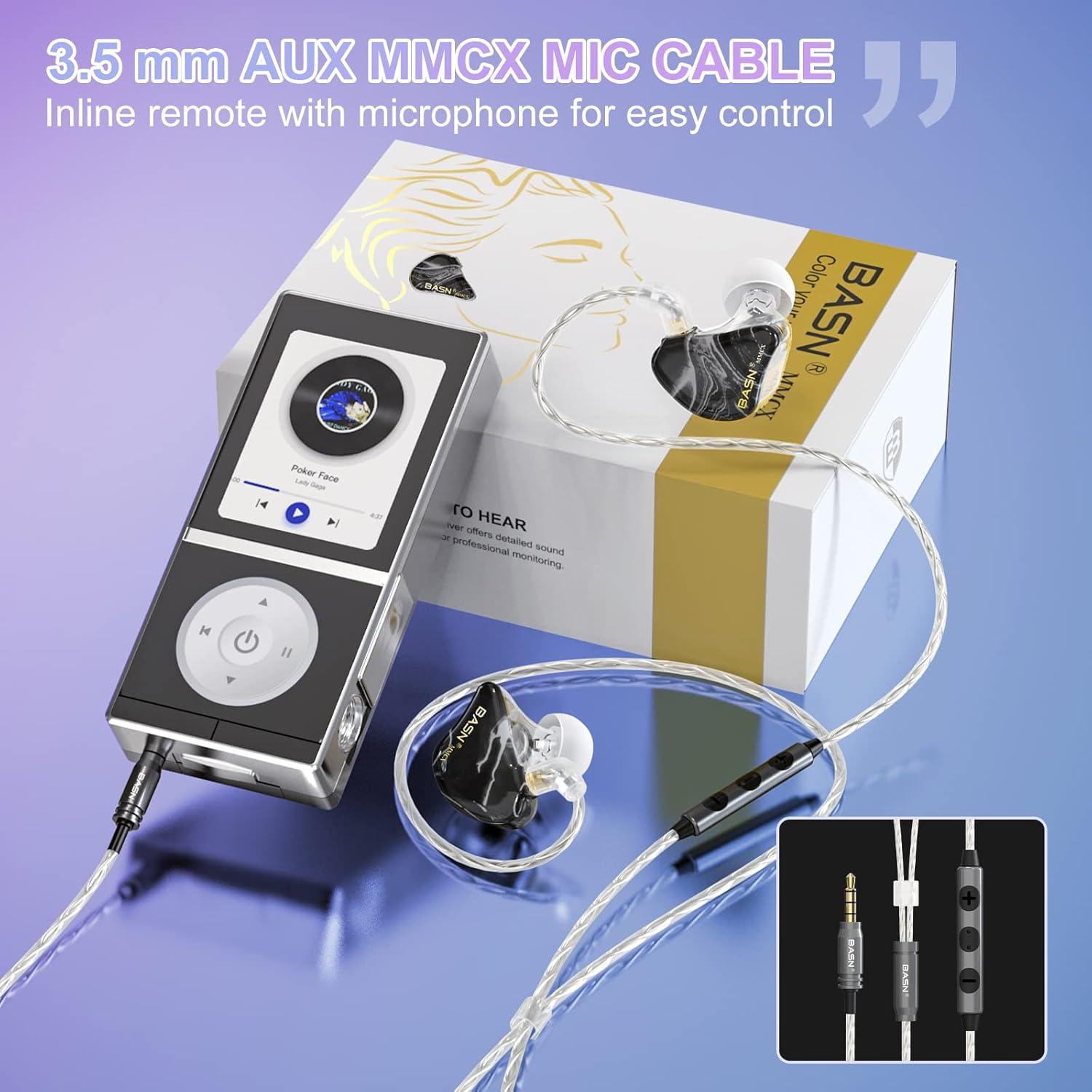 Auriculares In Ear BASN MMCX con 3 Controladores y 2 Cables