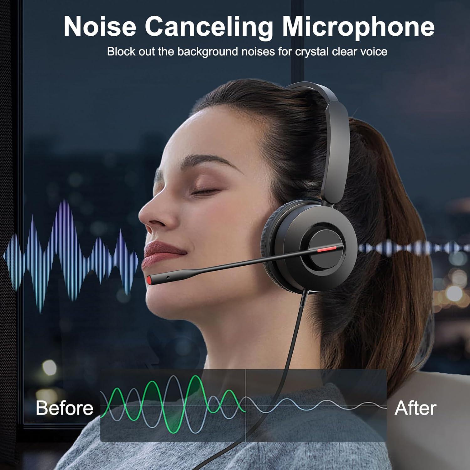 Auricular USB MAIRDI 816 Pro con Micrófono y Cancelación de Ruido