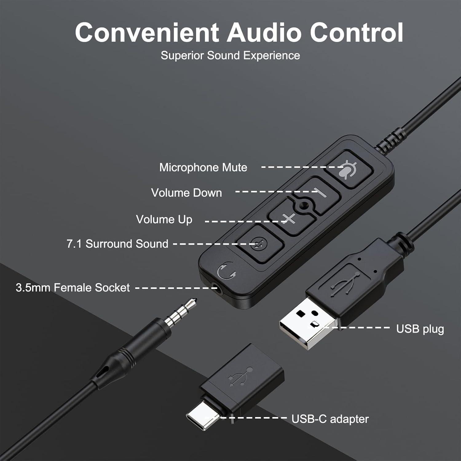 Auricular USB MAIRDI 816 Pro con Micrófono y Cancelación de Ruido