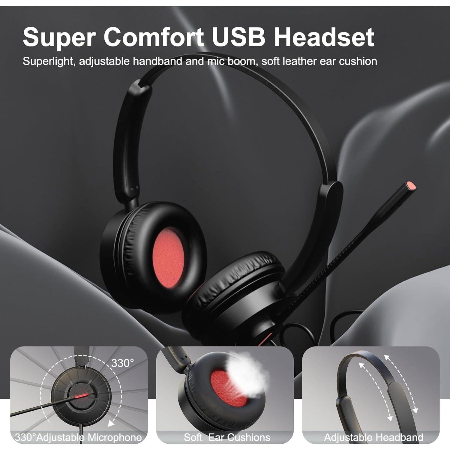 Auricular USB MAIRDI 816 Pro con Micrófono y Cancelación de Ruido