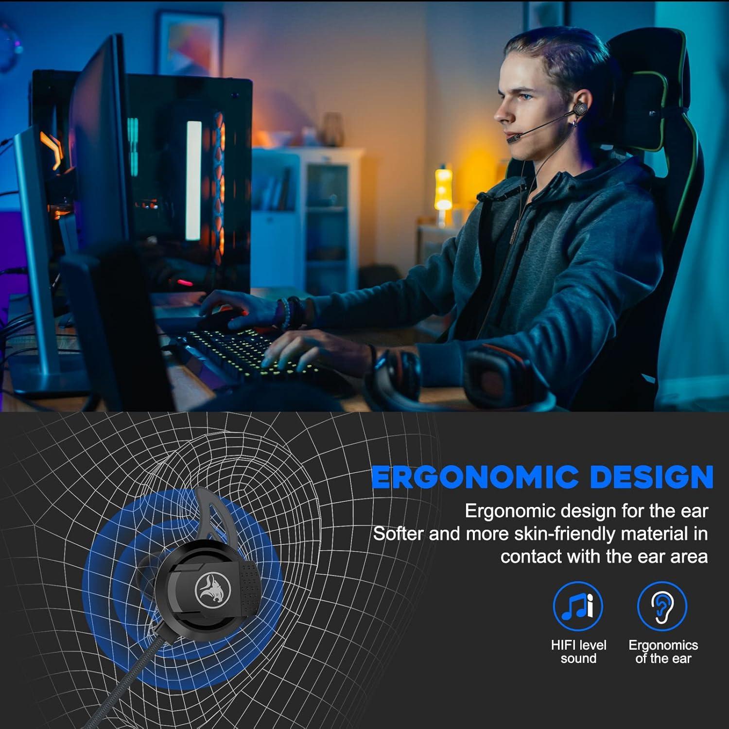 Auriculares Gaming BlueFire ZN96BAS con Micrófono y Cancelación de Ruido