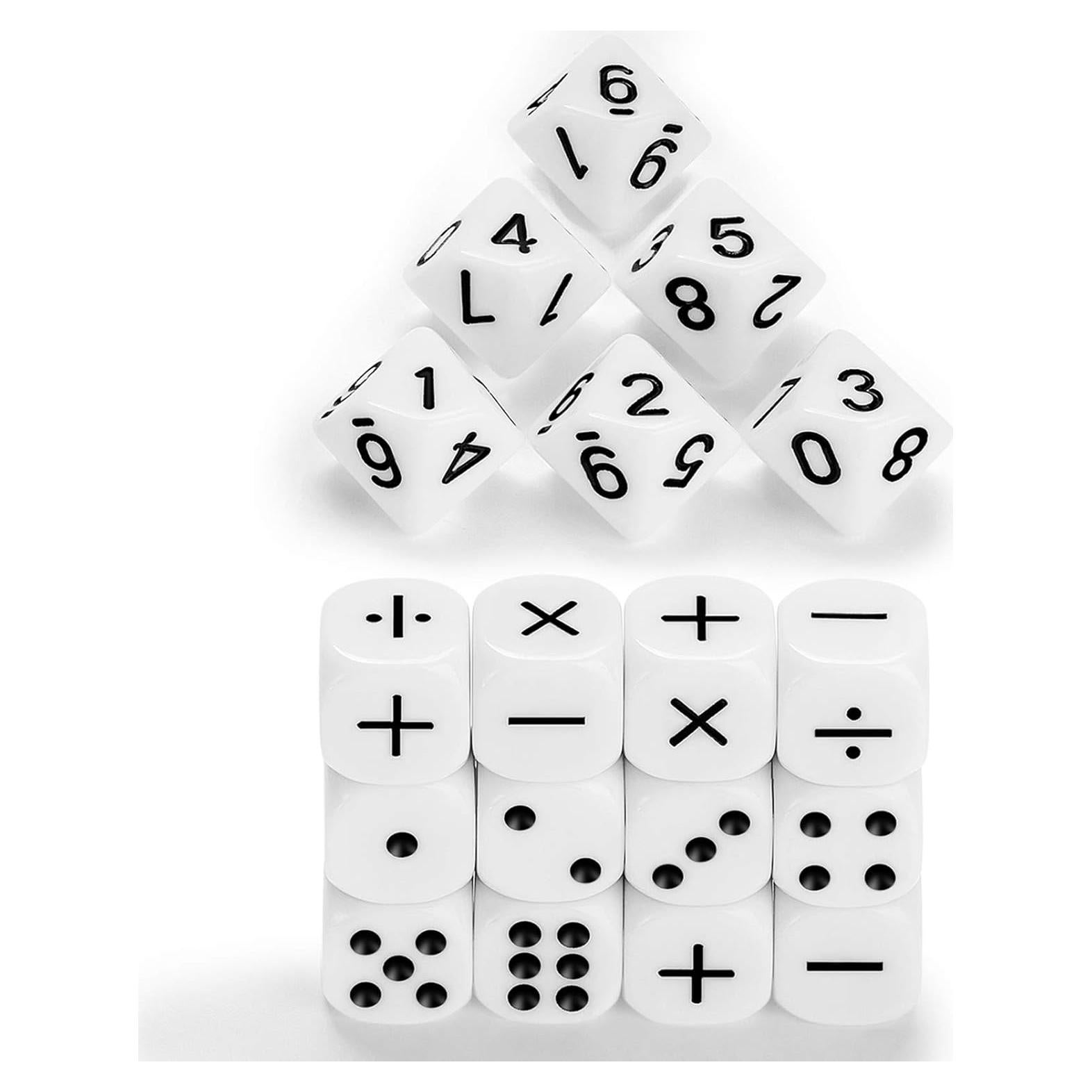 Juego de Dados Matemáticos Gejoy 18 Piezas 16 mm