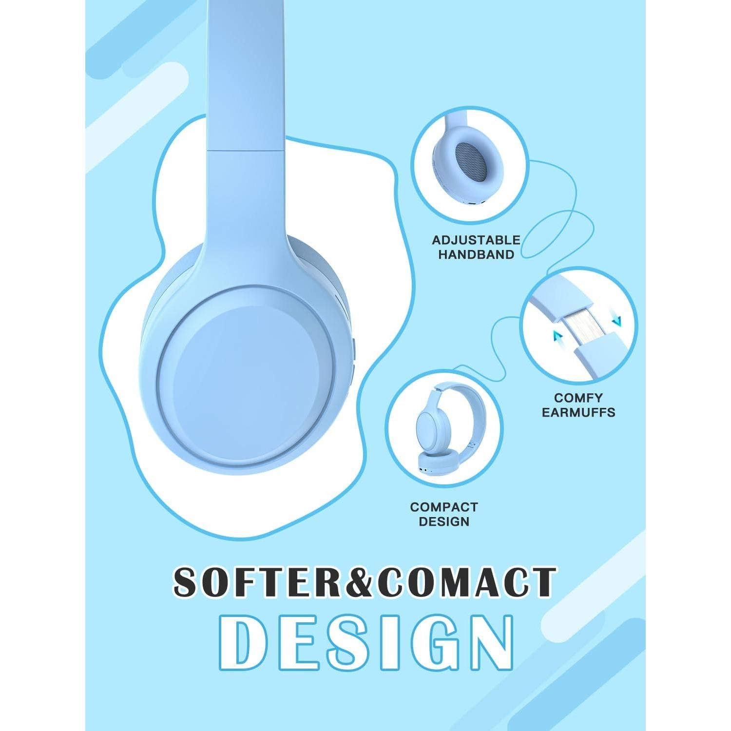 Auriculares Inalámbricos para Niños DMJ BT58 Azul - Bluetooth 5.1