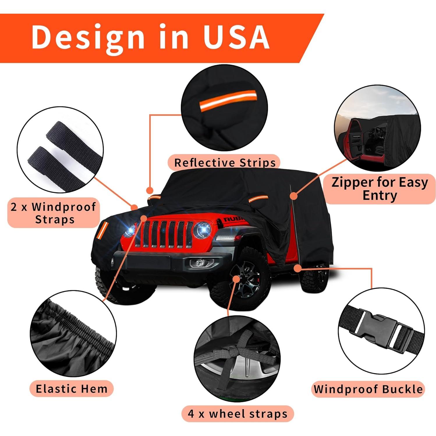 Funda Impermeable FiveFox para Jeep Wrangler 2 Puertas 1987-2025