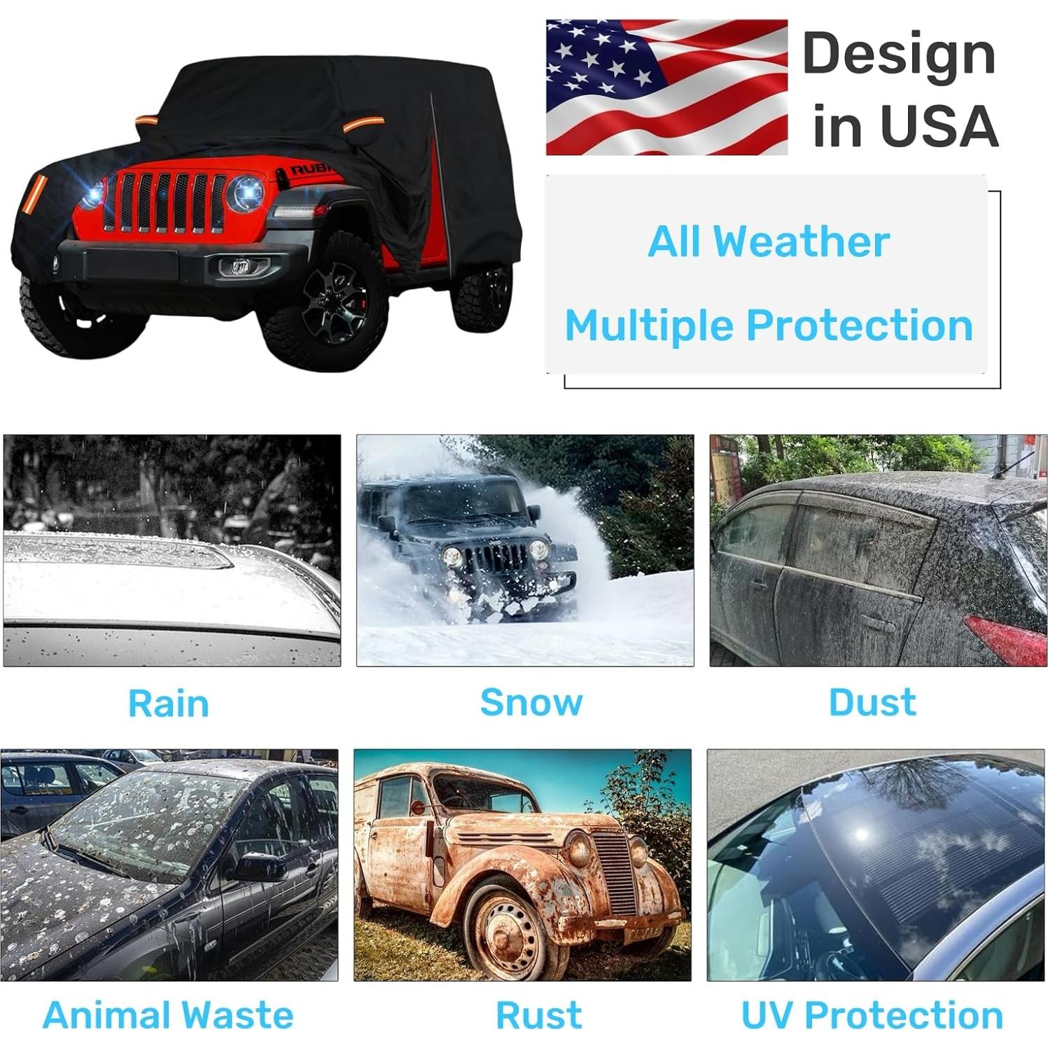 Funda Impermeable FiveFox para Jeep Wrangler 2 Puertas 1987-2025