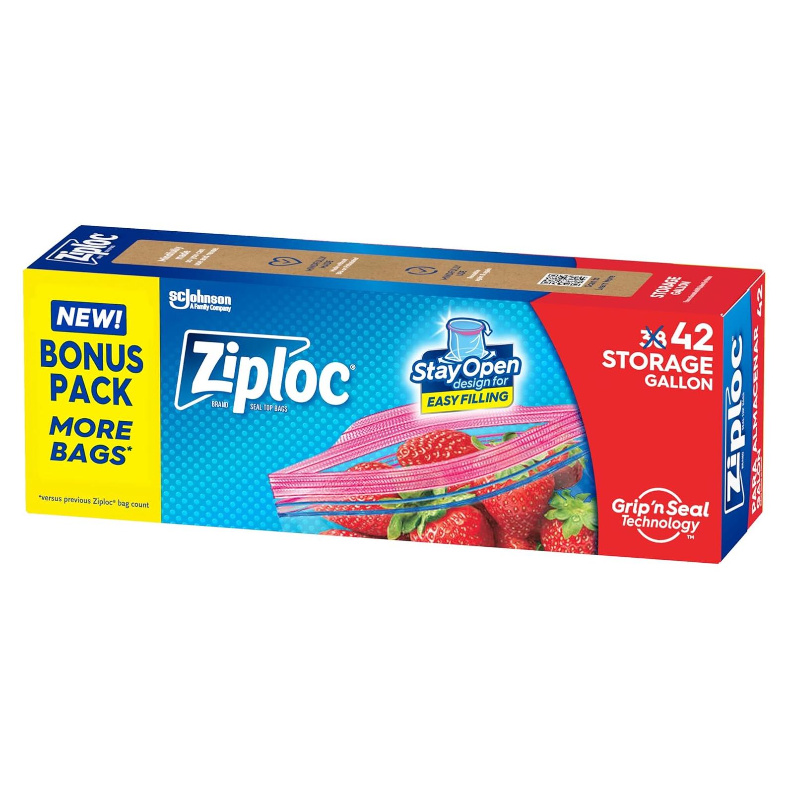 Bolsas de Almacenamiento Ziploc de 42 Unidades para Comida