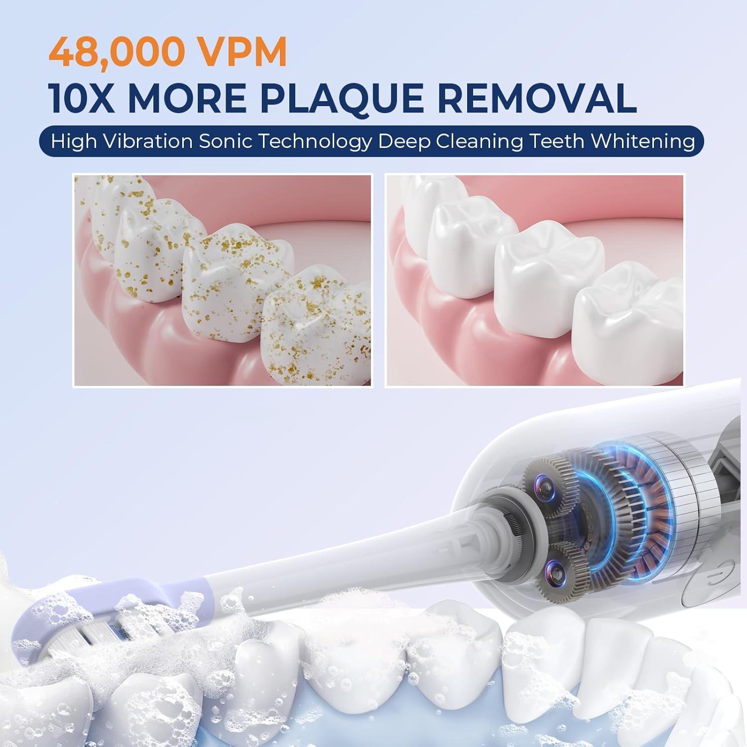 Cepillo de Dientes Eléctrico Sonic XOKK con 6 Cabezas y 4 Modos