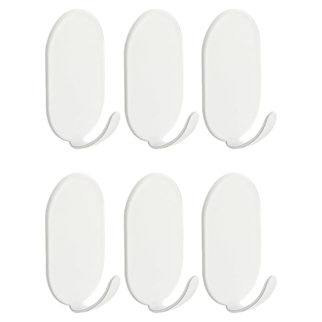 Gancho Autoadhesivo XJYWSH 6 Piezas Acero Inoxidable Blanco