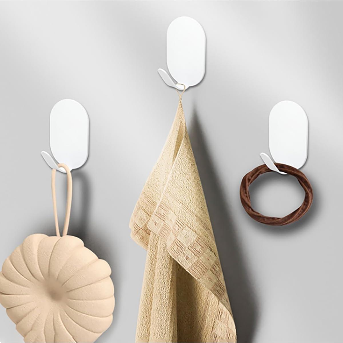 Gancho Autoadhesivo XJYWSH 6 Piezas Acero Inoxidable Blanco