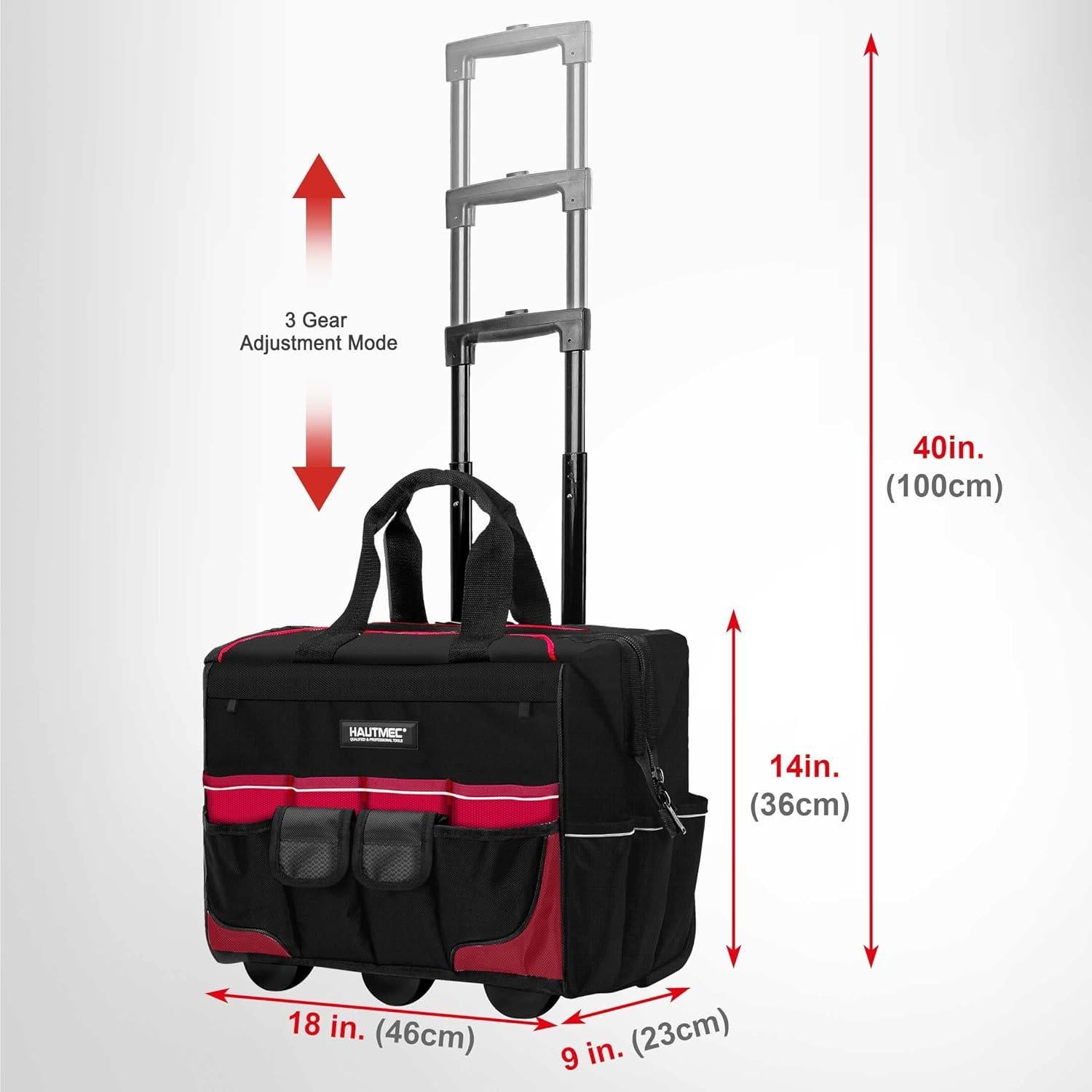 Bolsa de Herramientas Rodante HAUTMEC 45.72 cm 23 Bolsillos