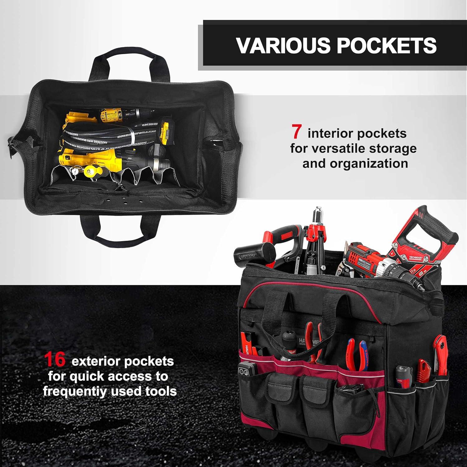 Bolsa de Herramientas Rodante HAUTMEC 45.72 cm 23 Bolsillos