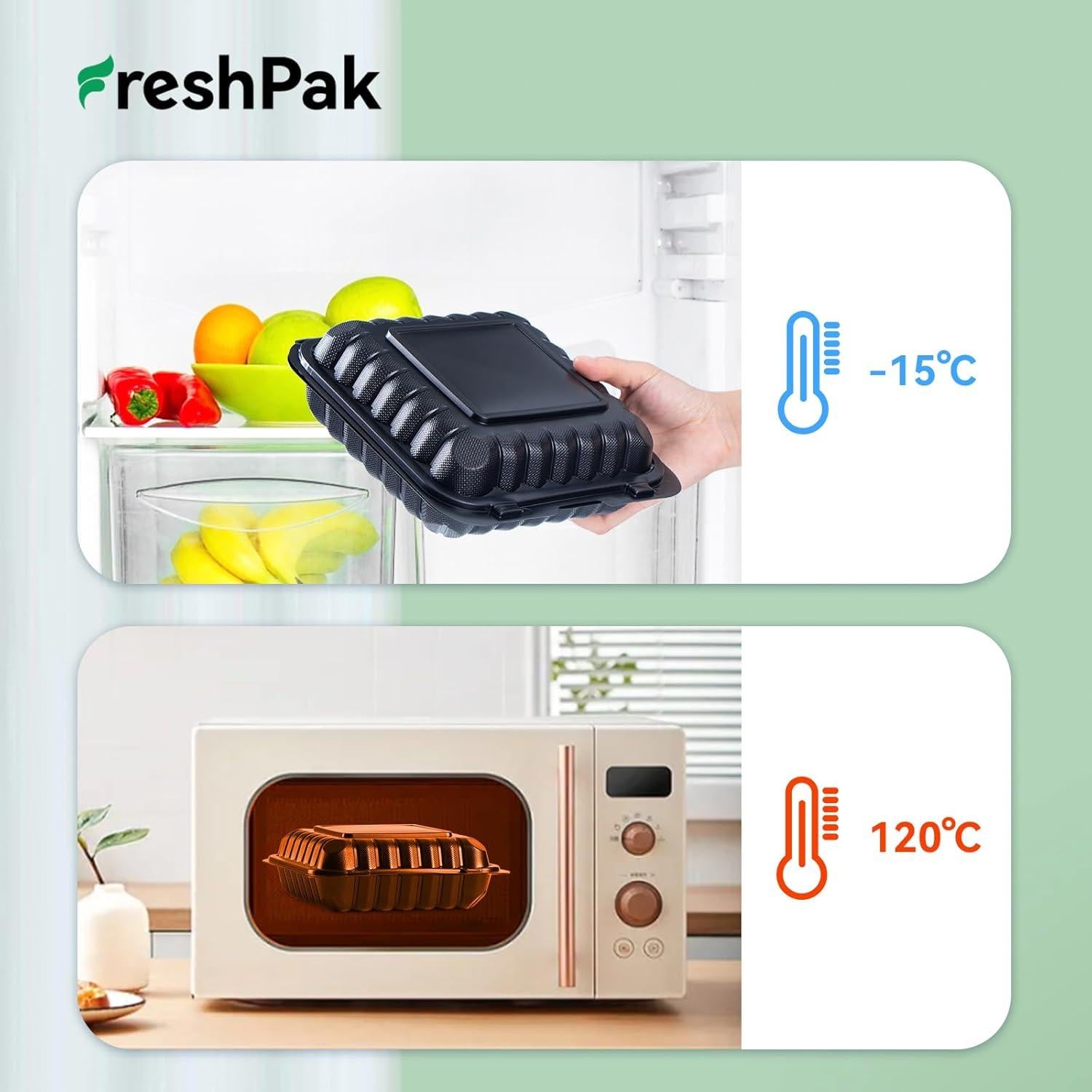 Contenedores FRESHPAK 1000 ml Apilables Reutilizables Microondas