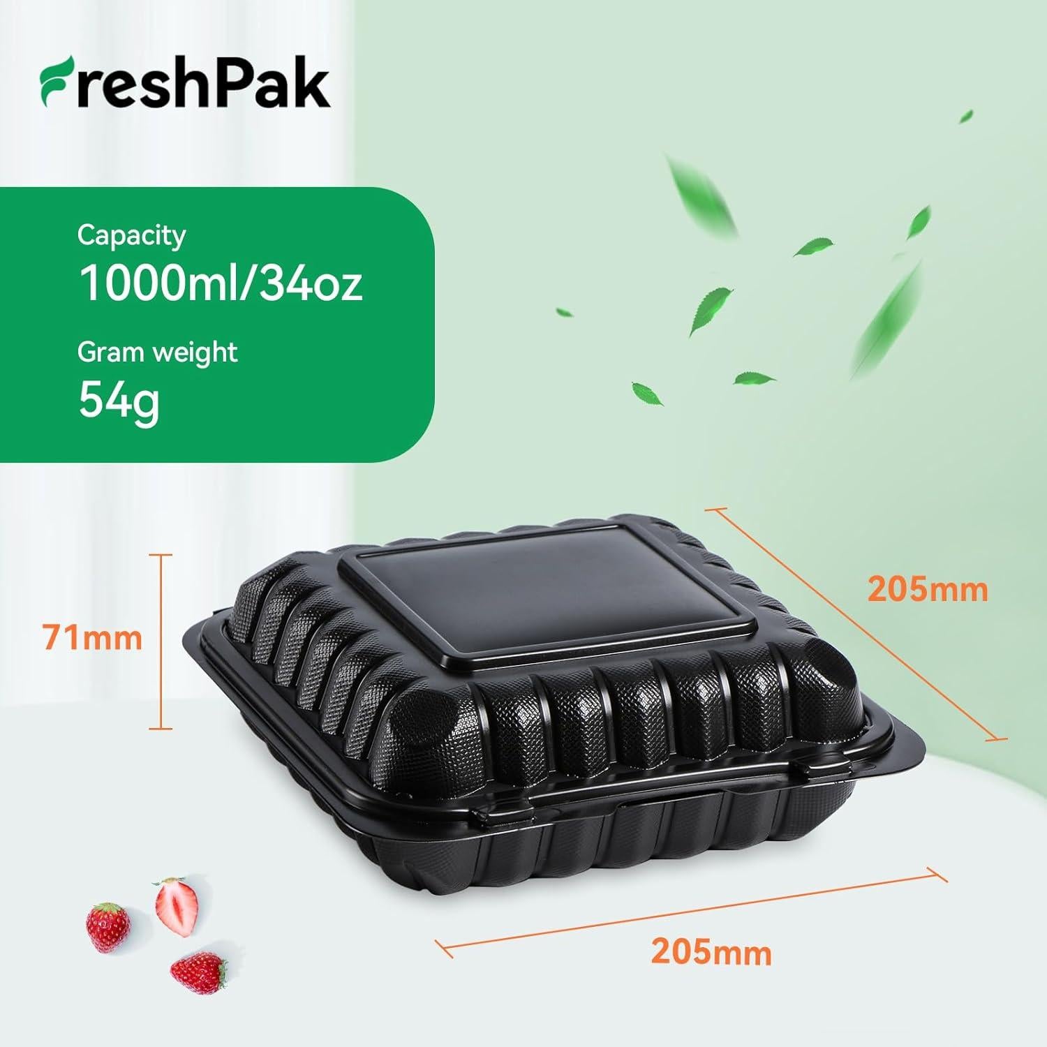 Contenedores FRESHPAK 1000 ml Apilables Reutilizables Microondas