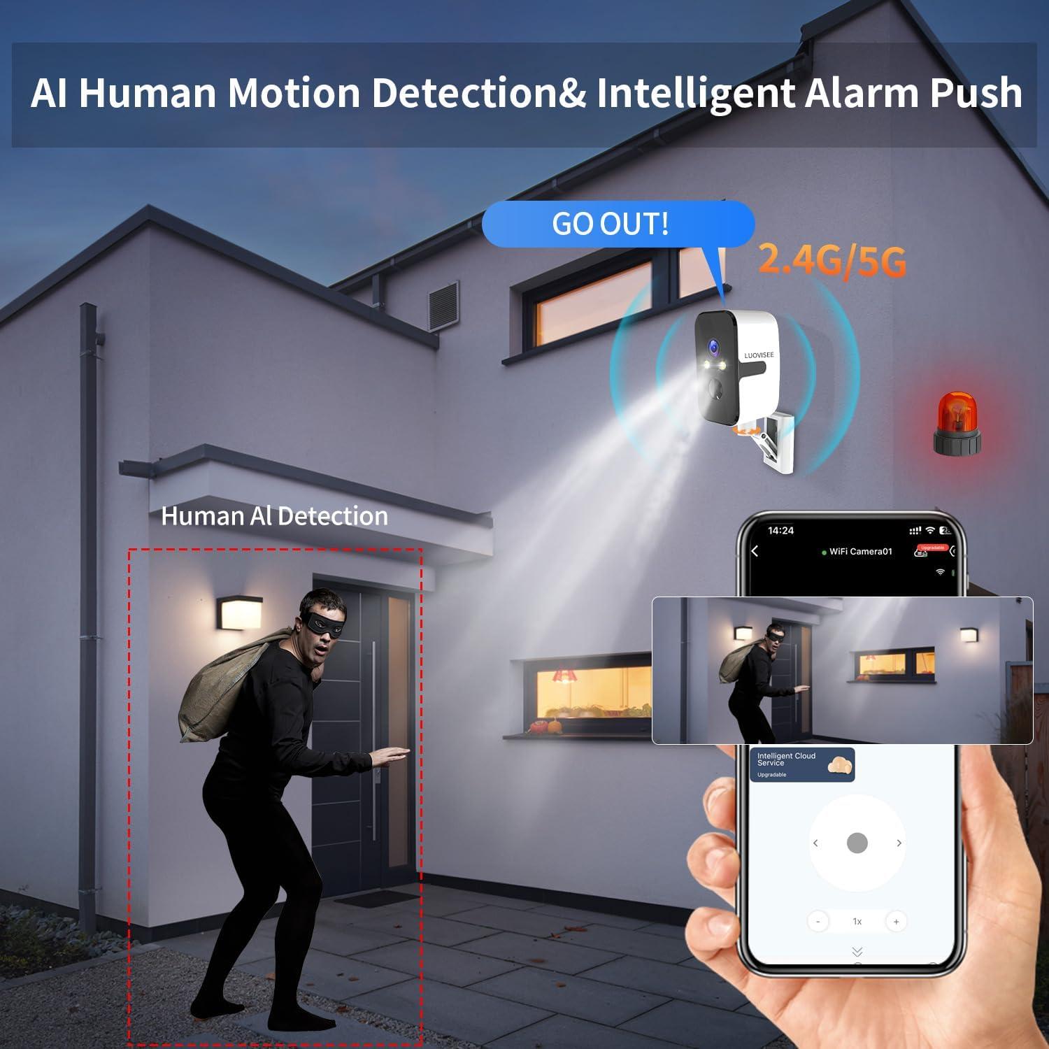 Cámara de Seguridad Inalámbrica LUOVISEE CG4 2K con Batería