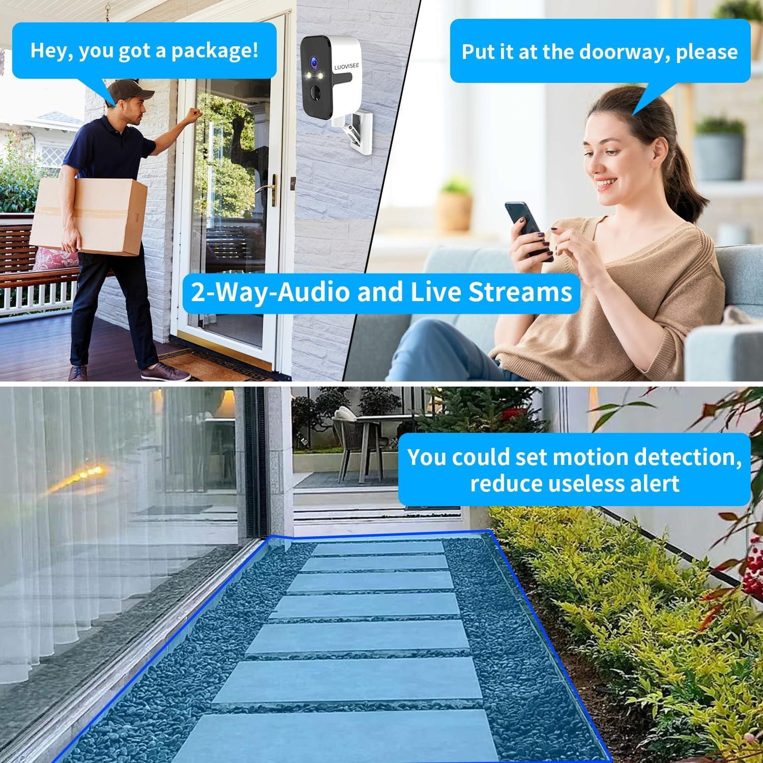 Cámara de Seguridad Inalámbrica LUOVISEE CG4 2K con Batería