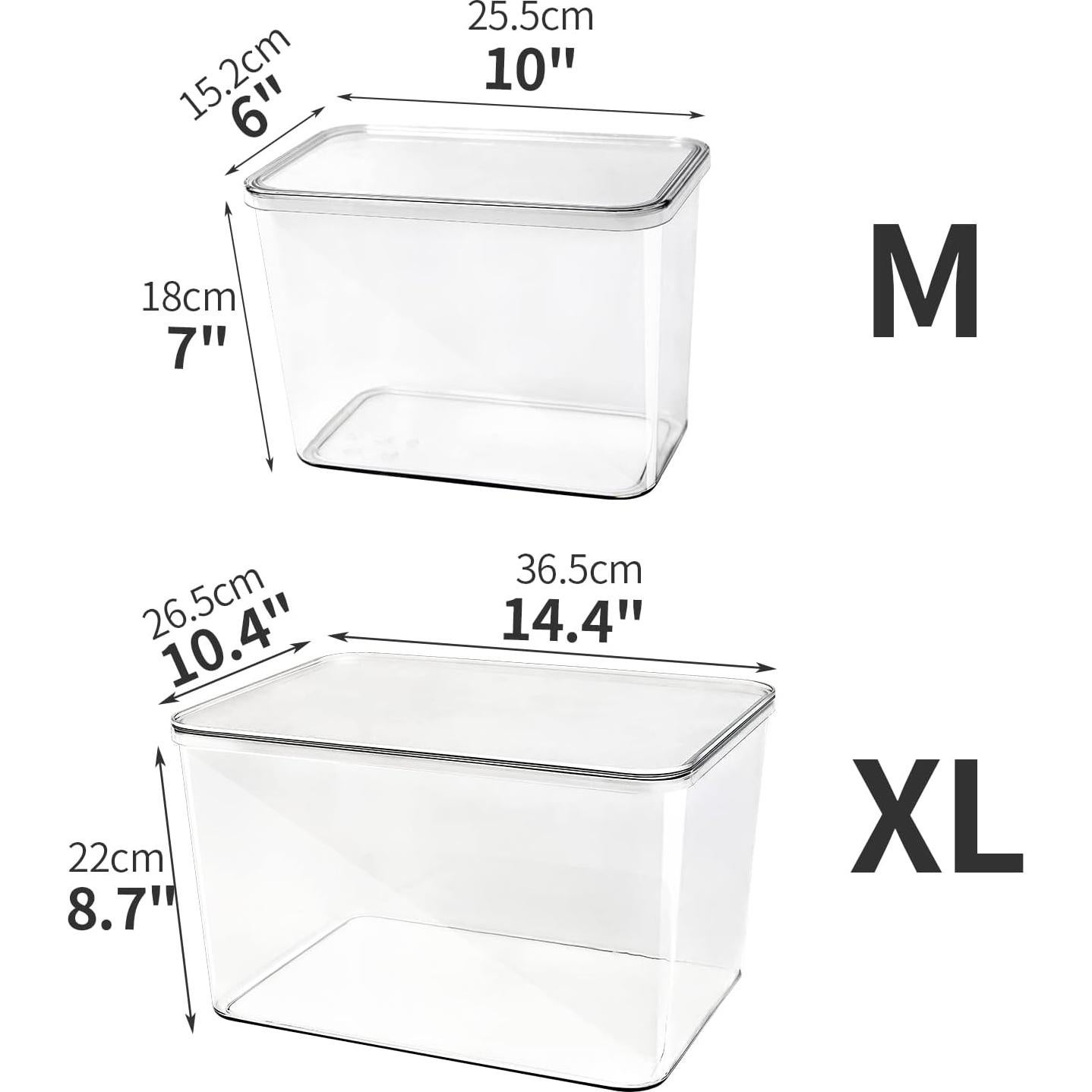 Cajas de Almacenamiento SGOOSTOOD 5 Piezas Apilables Transparentes
