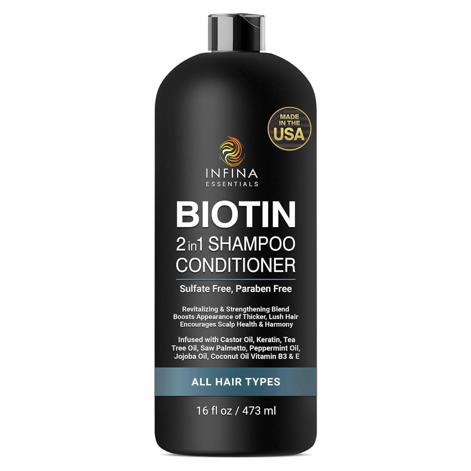 Champú y Acondicionador 2 en 1 Biotina INFINA ESSENTIALS 473 ml