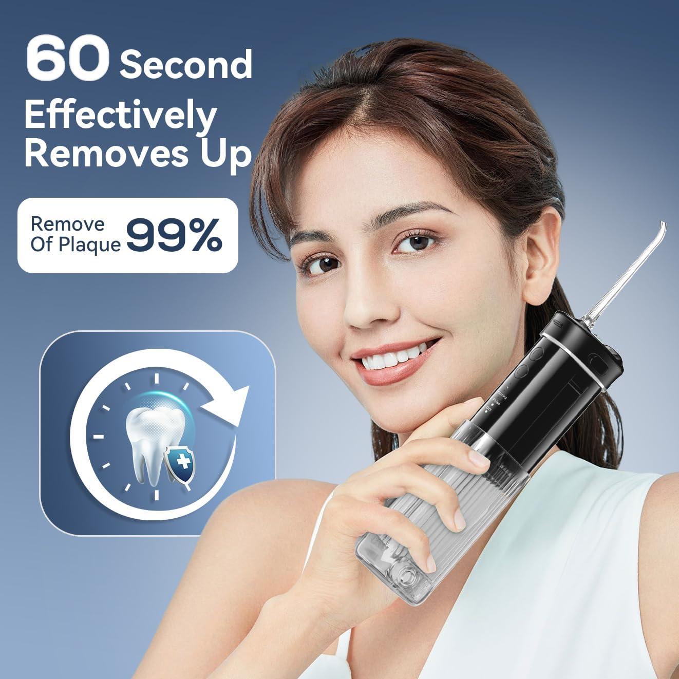 Irrigador Oral Portátil JTF F200 con Hilo Dental Telescópico