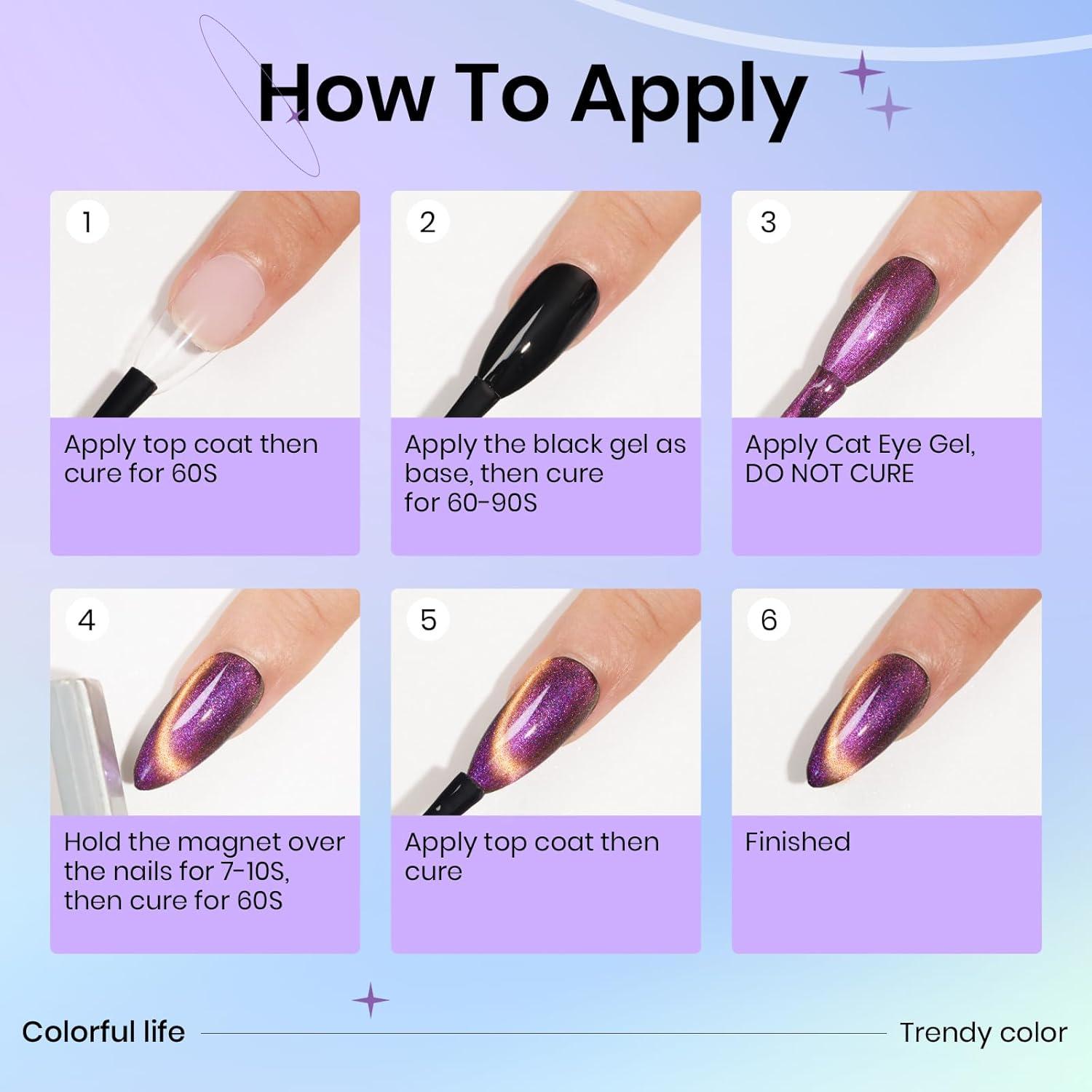 Set de Esmalte de Uñas Gel Ojo de Gato SUPWEE 12 Colores