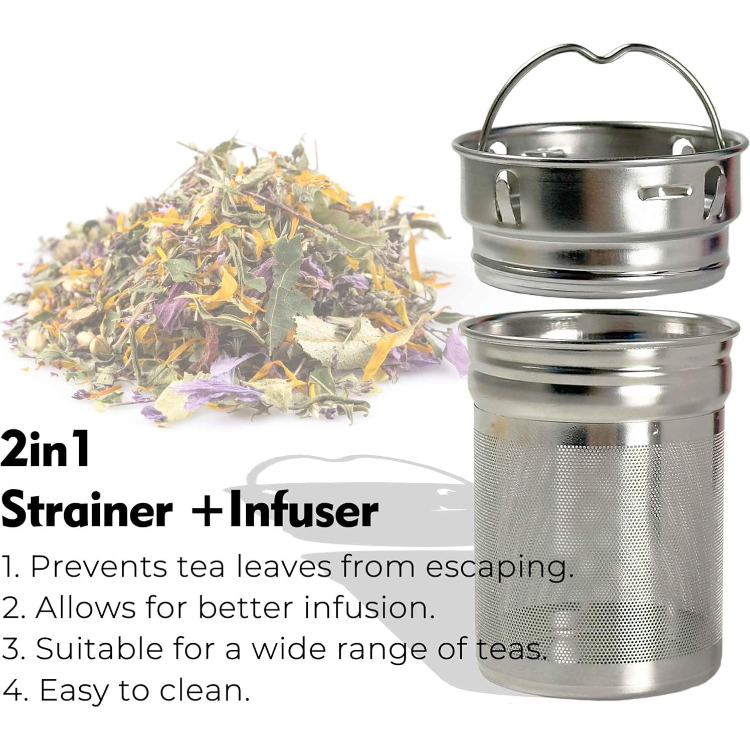 Botella de Agua de Vidrio Xaeiglas 1L con Infusor y Tapa de Bambú